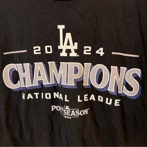 Los Angeles Dodgers XL Fanatics Black 2024 Champions National League Tee